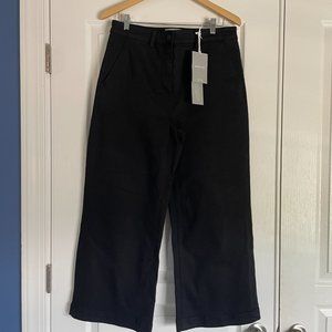 NWT Everlane wide legged black crop pant size 14